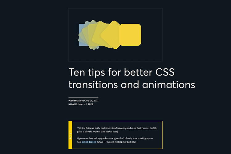 Example from Ten tips for better CSS transitions and animations