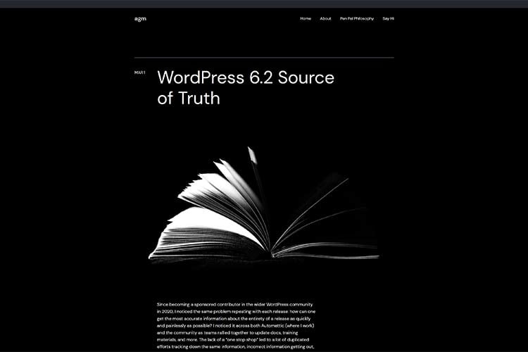 Example from WordPress 6.2 Source of Truth