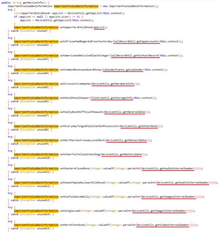 Figure 9 Slightly obfuscated code