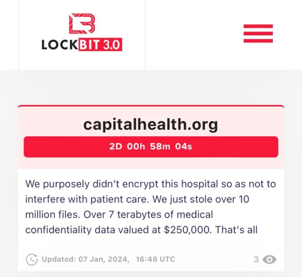 Cyberattack on Capital Health