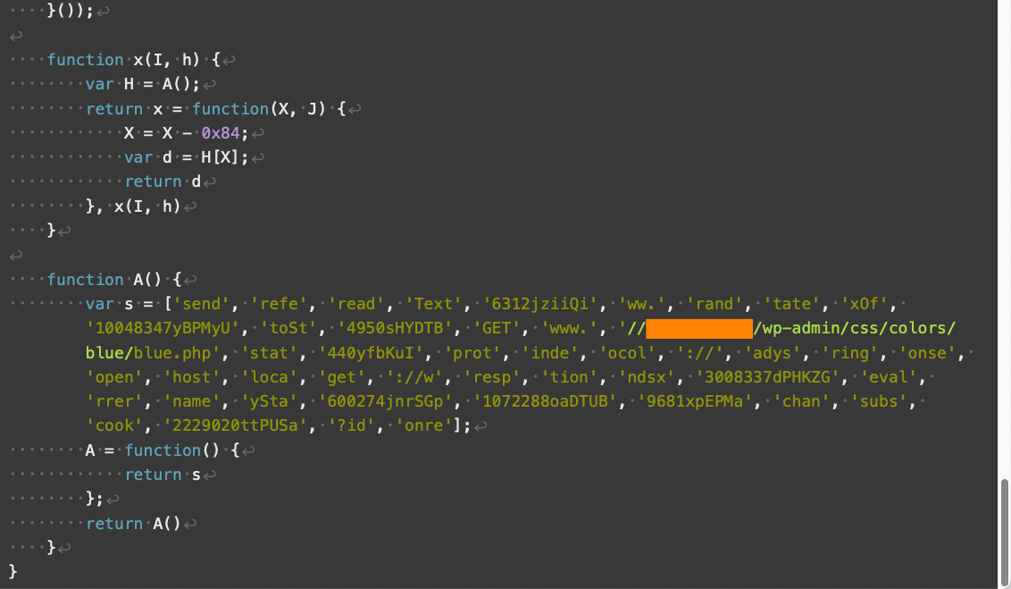 Image 11 is a screenshot of version 4 of the example Parrot TDS landing script. Many lines of code include a functions and other arguments. Some of the information is redacted.