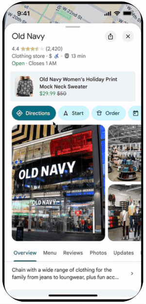 Google Maps Shopping integration official
